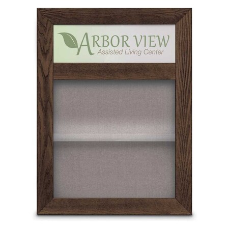 United Visual Products Outdoor Enclosed Combo Board, 48"x36", Gold Frame/Blue & Forbo UVCB4836ODG-BLUE-FORBO